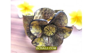 Genuine Leather Snake Bracelets Flower 